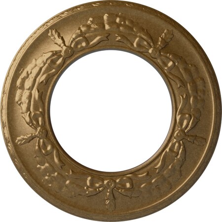 Ekena Millwork Salem Ceiling Medallion (Fits Canopies up to 7 1/8"), 13 1/4"OD x 7 1/8"ID x 7/8"P, Pale Gold CM13SAPAS